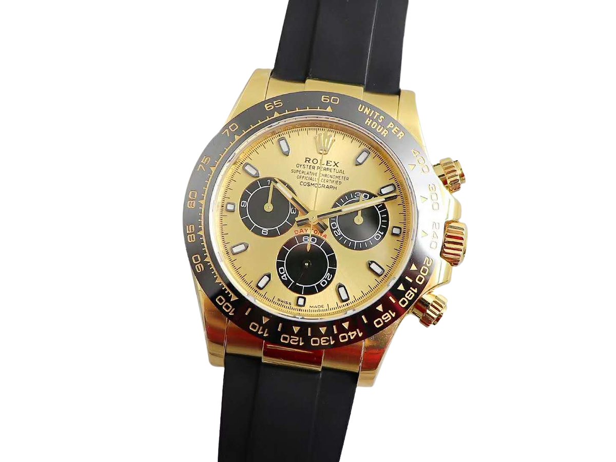 Daytona 116518LN Champagne and Black Dial in Yellow Gold