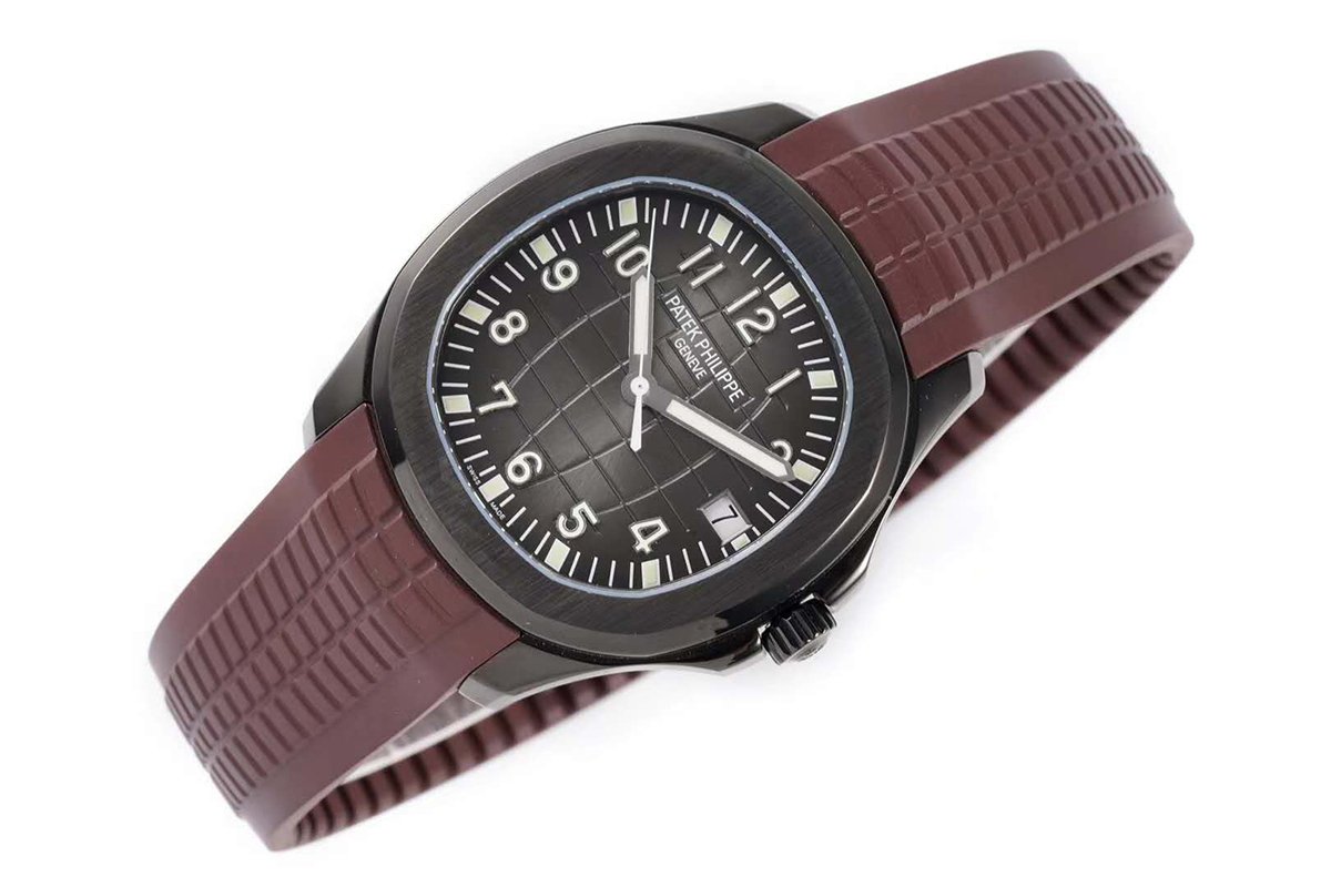 Aquanaut 5167A ‘Black Venom Limited Edition’ Black Dial on Brown Rubber Strap
