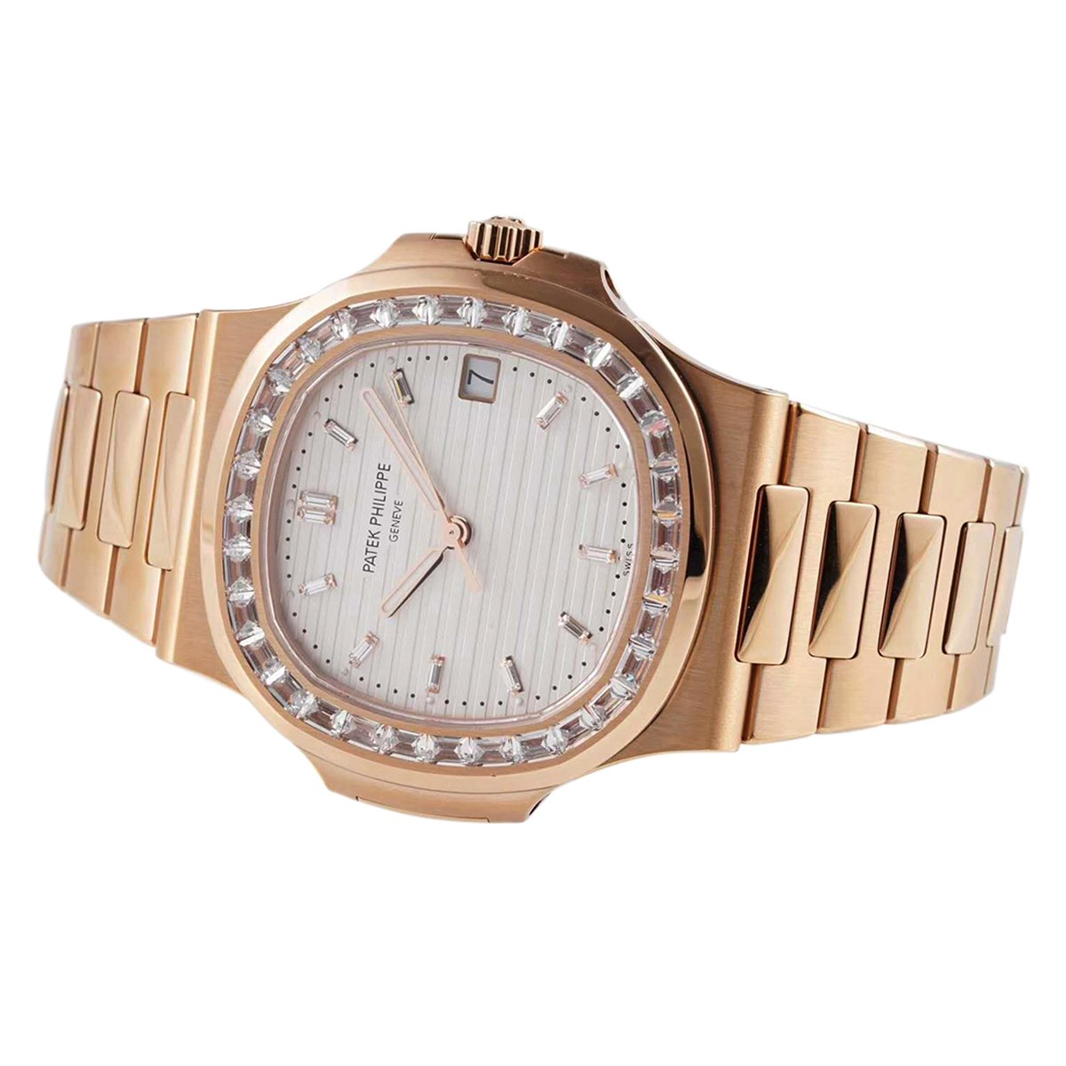 Nautilus Jumbo 5711/1R White Dial with D1am0nd Bezel