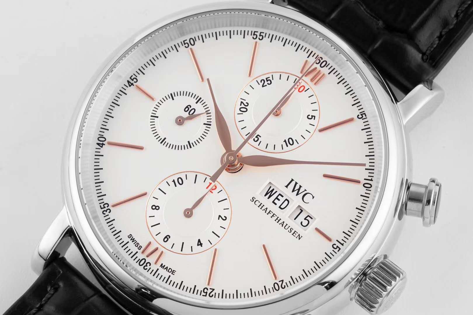 Portofino Chronograph IW391031 Edition “150 Years” White Dial in Steel