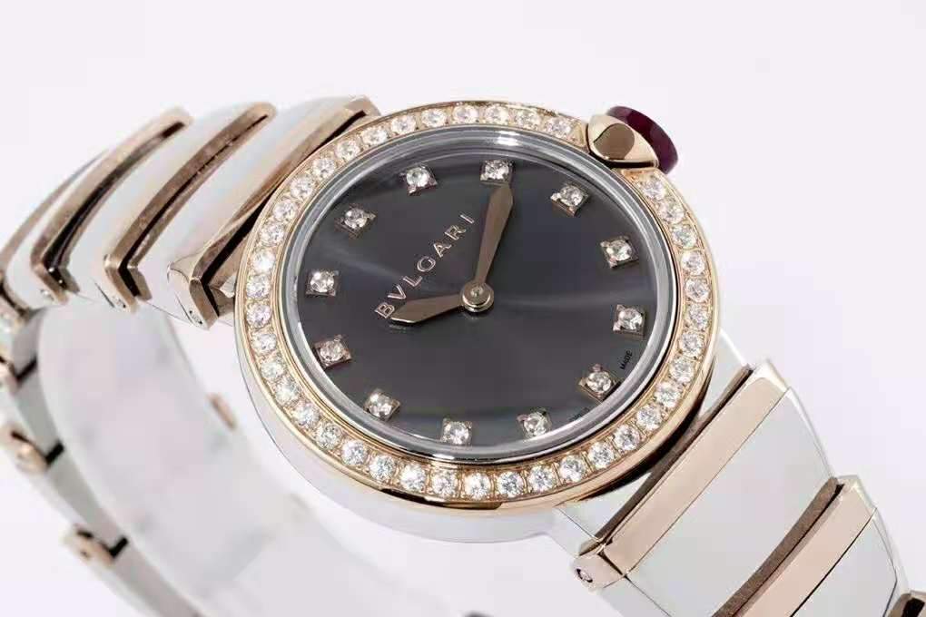 Lvcea Grey Dial in Rose Gold/Steel with D1am0nd Bezel