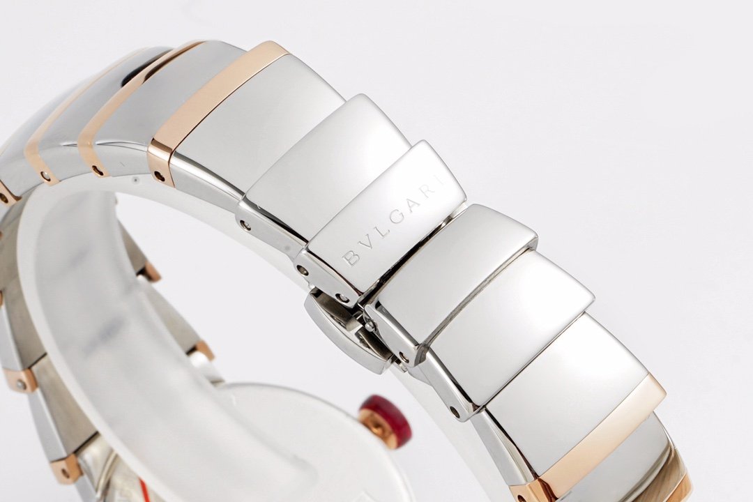 Lvcea Black Dial in Rose Gold/Steel with D1am0nd Bezel