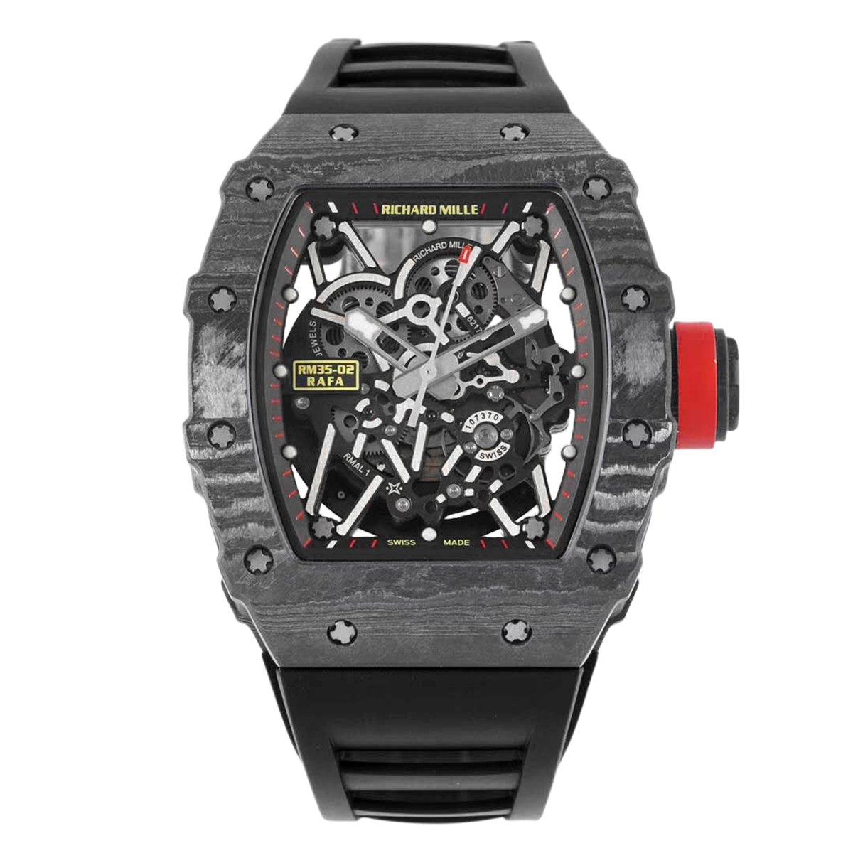 RM 035-02 Rafael Nadal NTPT Carbon on Black Rubber Strap