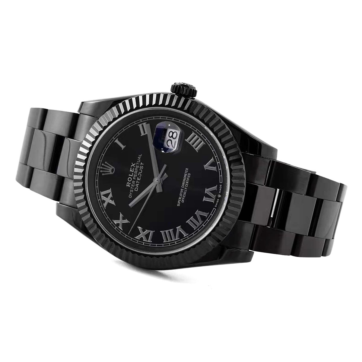 Datejust 41 Black Dial with Roman Markers in PVD Black