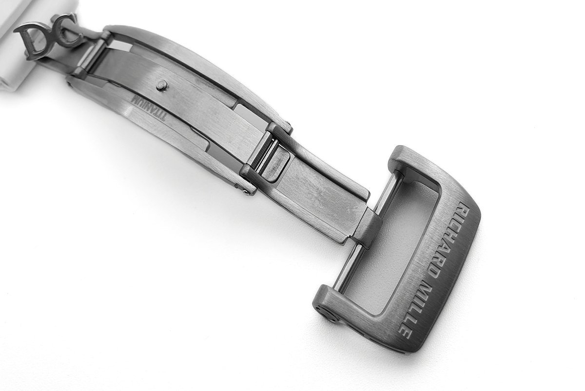 RM 011 Saint Tropez Polo Club White ATZ Ceramic and Titanium on White Rubber Strap