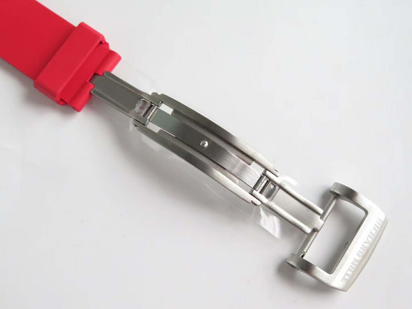 RM 052-01 Tourbillon Skull in Titanium on Red Rubber Strap