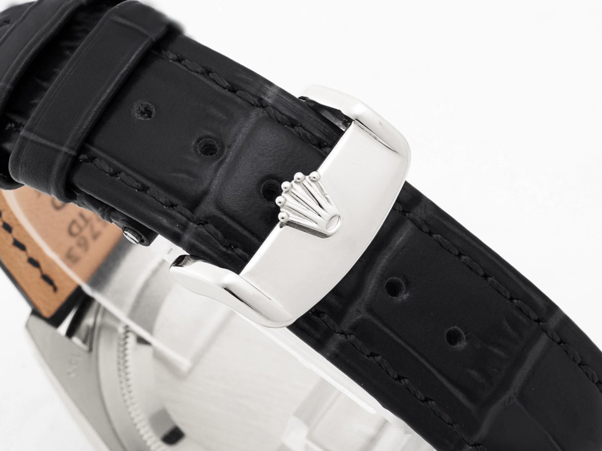 Day-Date 40 Ice Blue Dial in White Gold on Leather Strap