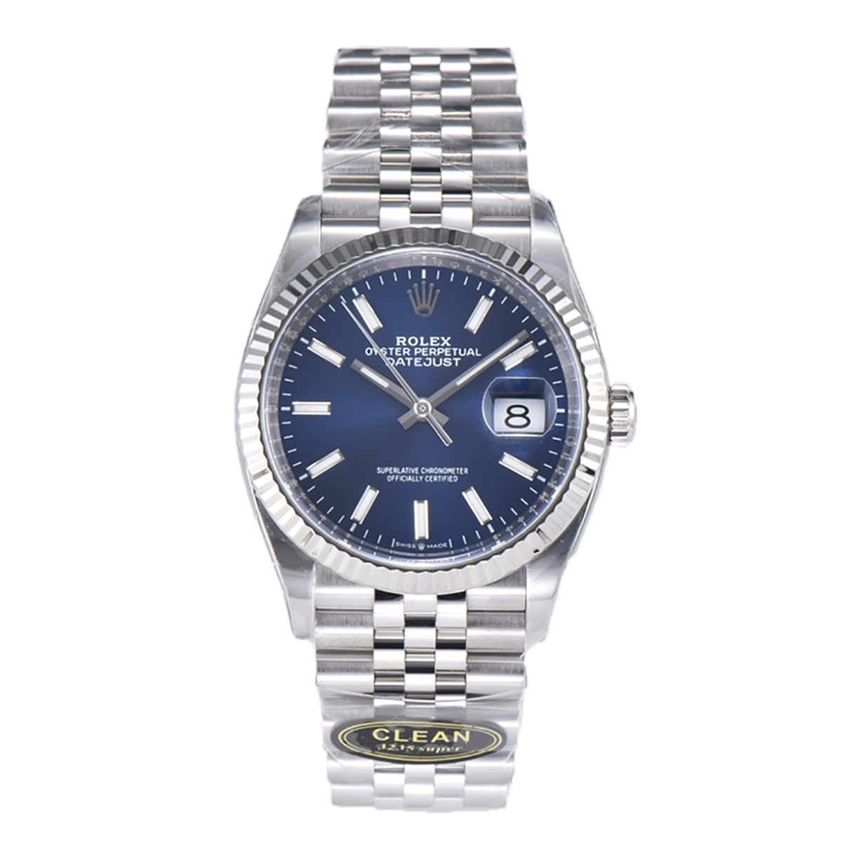 Datejust 36 126234 Bright Blue Dial with Stick Marker in Steel in Jubilee Bracelet