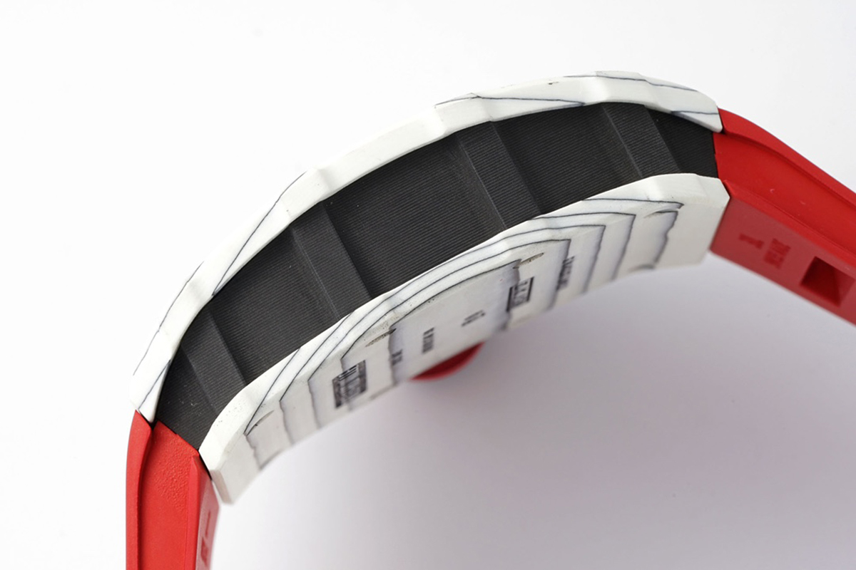 RM 035-01 Rafael Nadal White NTPT on Red Rubber Strap (Sonic)