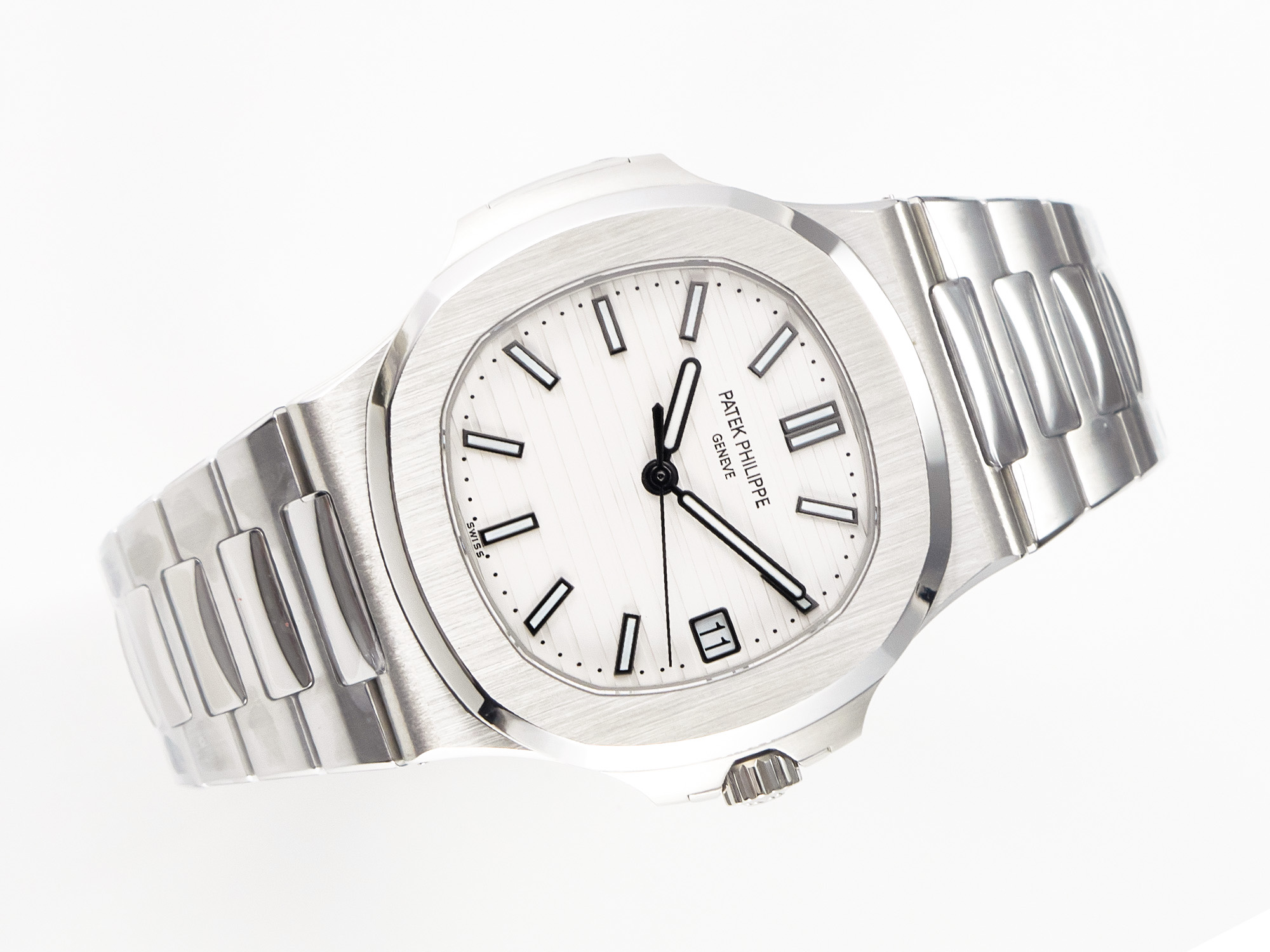 Nautilus 5711 3KF 1:1 Best Edition White Dial on SS Bracelet A324 S*per Clone V2
